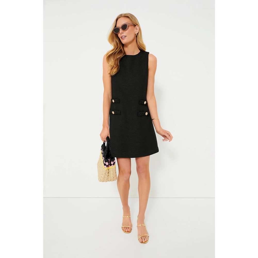 Tuckernuck | Black Tweed Sleeveless Jackie Shift Dress New w/ Tags ~ XL - Picture 5 of 15